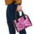 Hawaii Monstera Deliciosa Shoulder Handbag Pink Plumeria Polynesian Pattern - Polynesian Pride