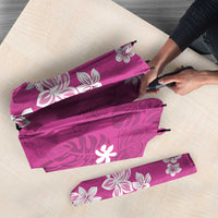 Hawaii Monstera Deliciosa Umbrella Pink Plumeria Polynesian Pattern - Polynesian Pride