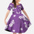 Hawaii Monstera Deliciosa Family Matching Long Sleeve Bodycon Dress and Hawaiian Shirt Purple Plumeria Polynesian Pattern - Polynesian Pride