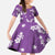 Hawaii Monstera Deliciosa Family Matching Off The Shoulder Long Sleeve Dress and Hawaiian Shirt Purple Plumeria Polynesian Pattern - Polynesian Pride