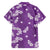 Hawaii Monstera Deliciosa Family Matching Off The Shoulder Long Sleeve Dress and Hawaiian Shirt Purple Plumeria Polynesian Pattern - Polynesian Pride