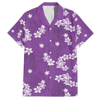 Hawaii Monstera Deliciosa Family Matching Summer Maxi Dress and Hawaiian Shirt Purple Plumeria Polynesian Pattern LT05 Dad's Shirt - Short Sleeve Purple - Polynesian Pride