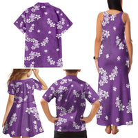Hawaii Monstera Deliciosa Family Matching Tank Maxi Dress and Hawaiian Shirt Purple Plumeria Polynesian Pattern LT05 - Polynesian Pride