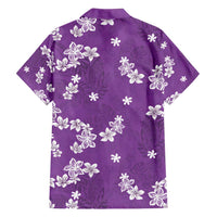 Hawaii Monstera Deliciosa Family Matching Tank Maxi Dress and Hawaiian Shirt Purple Plumeria Polynesian Pattern LT05 - Polynesian Pride