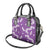 Hawaii Monstera Deliciosa Shoulder Handbag Purple Plumeria Polynesian Pattern - Polynesian Pride