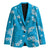 Hawaii Monstera Deliciosa Blazer Blue Plumeria Polynesian Pattern - Polynesian Pride