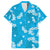 Hawaii Monstera Deliciosa Family Matching Off The Shoulder Long Sleeve Dress and Hawaiian Shirt Blue Plumeria Polynesian Pattern - Polynesian Pride