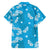 Hawaii Monstera Deliciosa Family Matching Off The Shoulder Long Sleeve Dress and Hawaiian Shirt Blue Plumeria Polynesian Pattern - Polynesian Pride