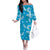 Hawaii Monstera Deliciosa Family Matching Off The Shoulder Long Sleeve Dress and Hawaiian Shirt Blue Plumeria Polynesian Pattern - Polynesian Pride