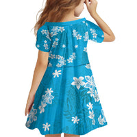 Hawaii Monstera Deliciosa Family Matching Summer Maxi Dress and Hawaiian Shirt Blue Plumeria Polynesian Pattern - Polynesian Pride
