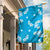 Hawaii Monstera Deliciosa Garden Flag Blue Plumeria Polynesian Pattern - Polynesian Pride