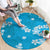 Hawaii Monstera Deliciosa Round Carpet Blue Plumeria Polynesian Pattern - Polynesian Pride