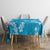 Hawaii Monstera Deliciosa Tablecloth Blue Plumeria Polynesian Pattern - Polynesian Pride
