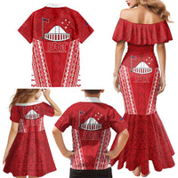 Samoa FAST Family Matching Mermaid Dress and Hawaiian Shirt Forever Proud Samoan Tribal Pattern - Polynesian Pride