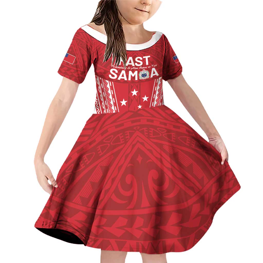 Samoa FAST Family Matching Off Shoulder Short Dress and Hawaiian Shirt Forever Proud Samoan Tribal Pattern - Polynesian Pride