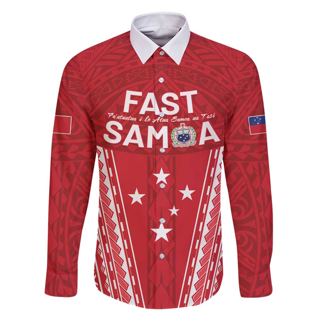 Samoa FAST Family Matching Off Shoulder Short Dress and Hawaiian Shirt Forever Proud Samoan Tribal Pattern - Polynesian Pride