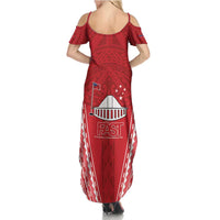 Samoa FAST Family Matching Summer Maxi Dress and Hawaiian Shirt Forever Proud Samoan Tribal Pattern - Polynesian Pride