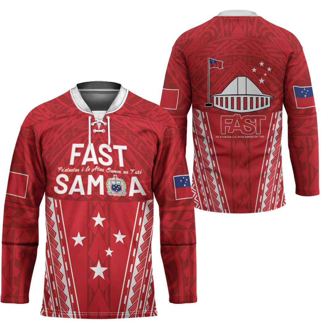 Samoa FAST Hockey Jersey Forever Proud Samoan Tribal Pattern - Polynesian Pride