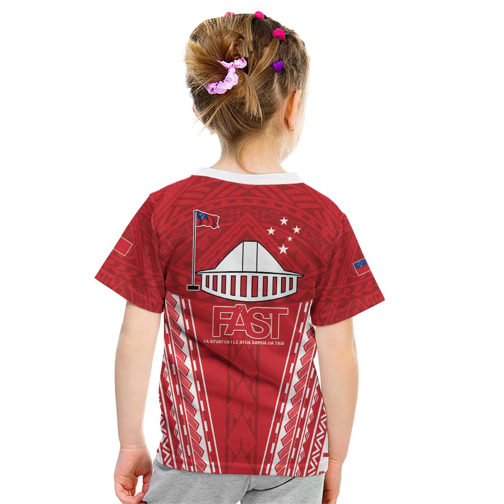 Samoa FAST Kid T Shirt Forever Proud Samoan Tribal Pattern - Polynesian Pride