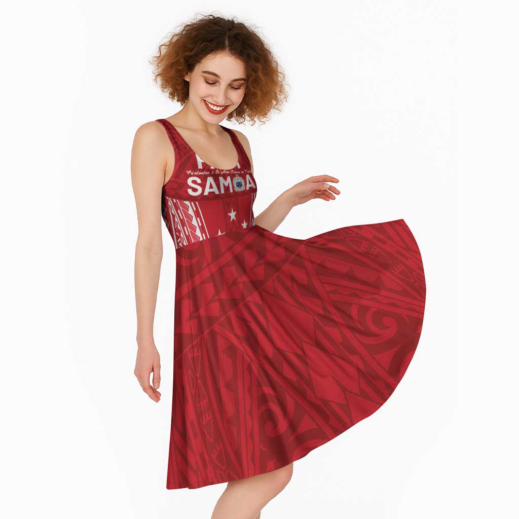 Samoa FAST Midi Dress Forever Proud Samoan Tribal Pattern - Polynesian Pride