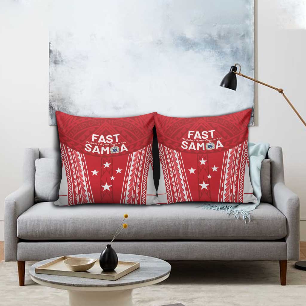 Samoa FAST Pillow Cover Forever Proud Samoan Tribal Pattern - Polynesian Pride