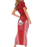 Samoa FAST Short Sleeve Bodycon Dress Forever Proud Samoan Tribal Pattern - Polynesian Pride