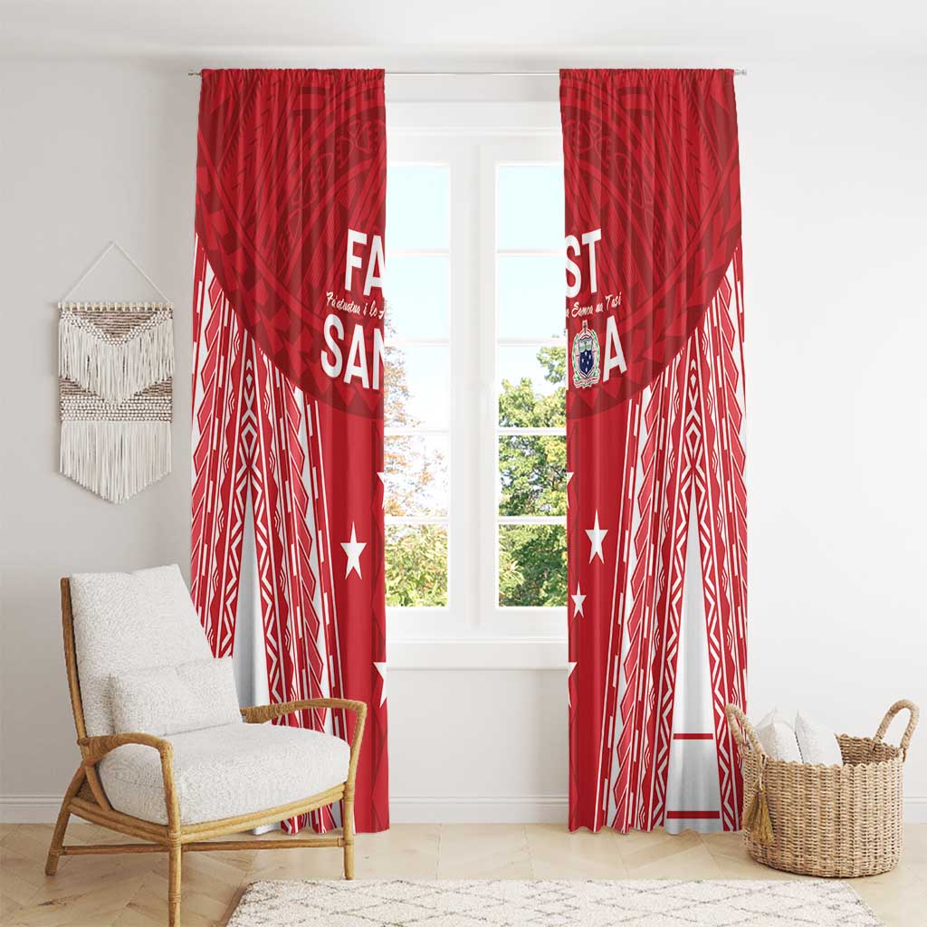 Samoa FAST Window Curtain Forever Proud Samoan Tribal Pattern - Polynesian Pride