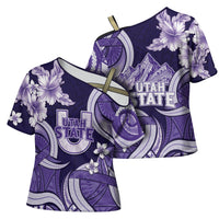 Utah State Polynesian Heritage Cross Shoulder Shirt Floral Tribal Pattern Tropical Flowers LT05 - Polynesian Pride