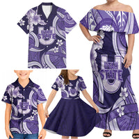Utah State Polynesian Heritage Family Matching Off Shoulder Maxi Dress and Hawaiian Shirt Floral Tribal Pattern Tropical Flowers LT05 - Polynesian Pride
