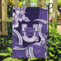 Utah State Polynesian Heritage Garden Flag Floral Tribal Pattern Tropical Flowers LT05 Garden Flag Purple - Polynesian Pride