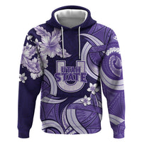 Utah State Polynesian Heritage Hoodie Floral Tribal Pattern Tropical Flowers LT05 Pullover Hoodie Purple - Polynesian Pride