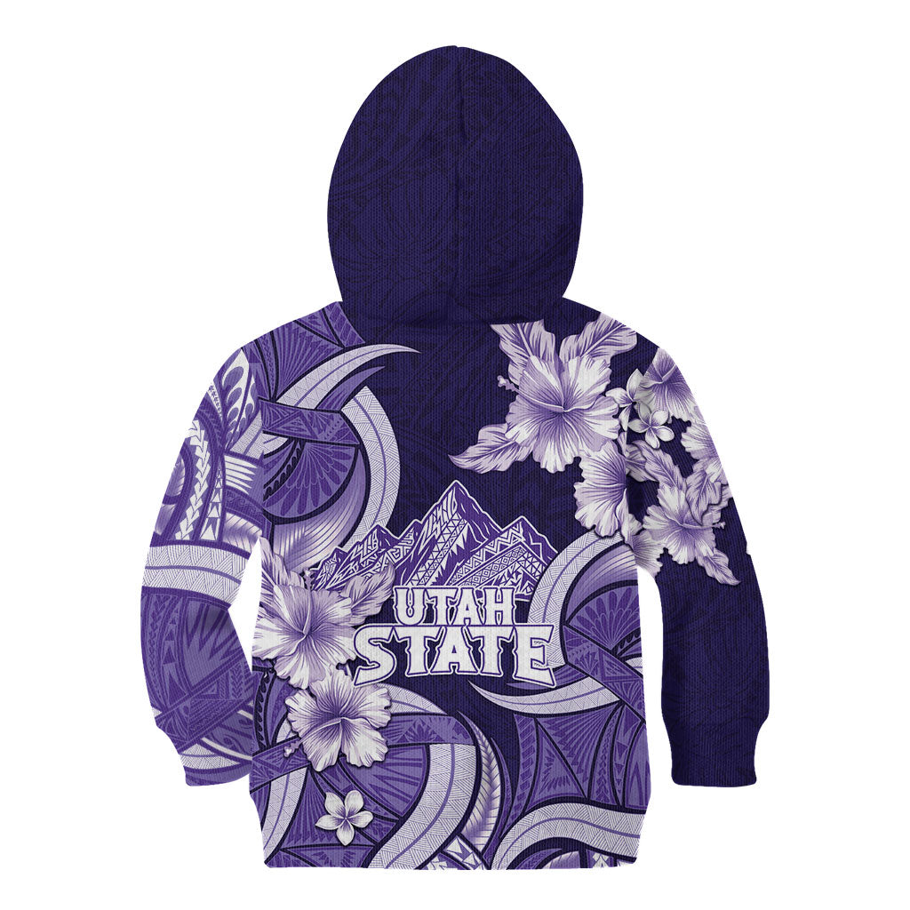 Utah State Polynesian Heritage Kid Hoodie Floral Tribal Pattern Tropical Flowers LT05 - Polynesian Pride