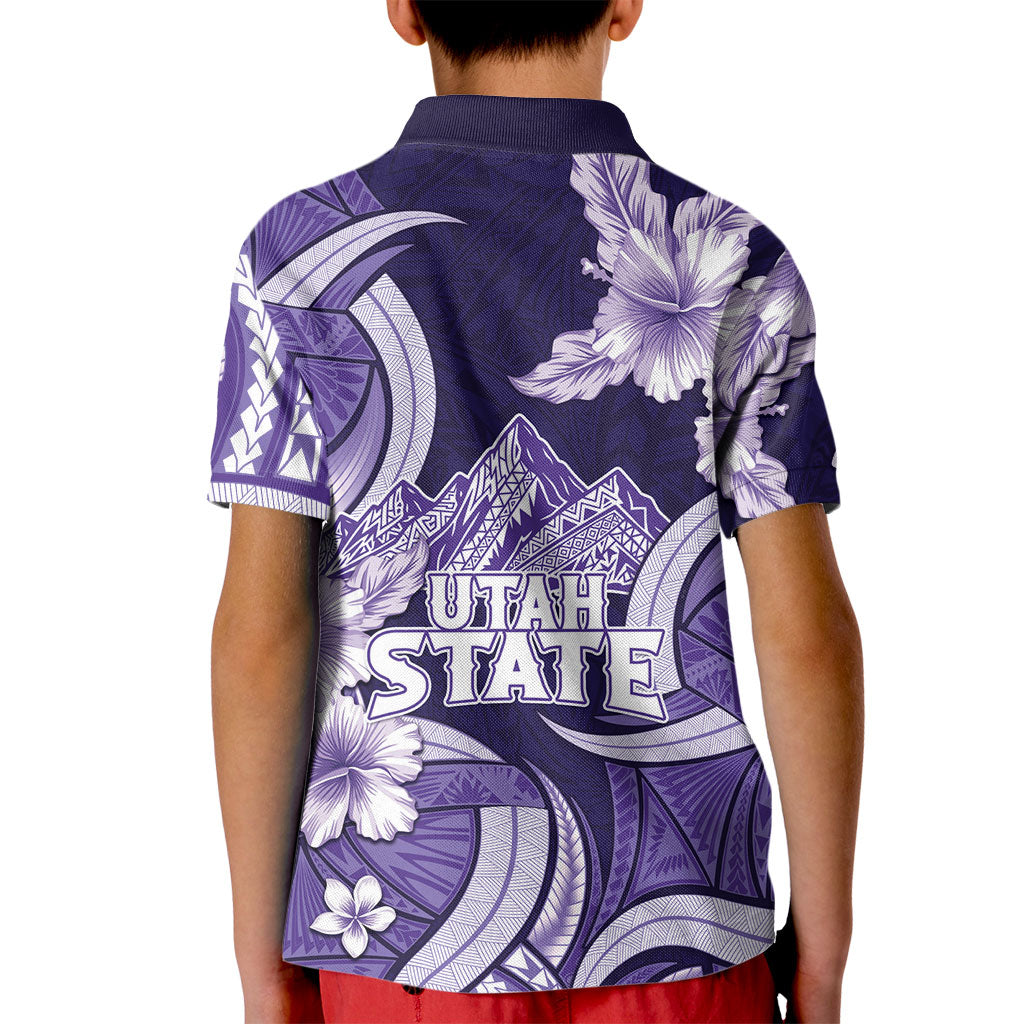 Utah State Polynesian Heritage Kid Polo Shirt Floral Tribal Pattern Tropical Flowers LT05 - Polynesian Pride