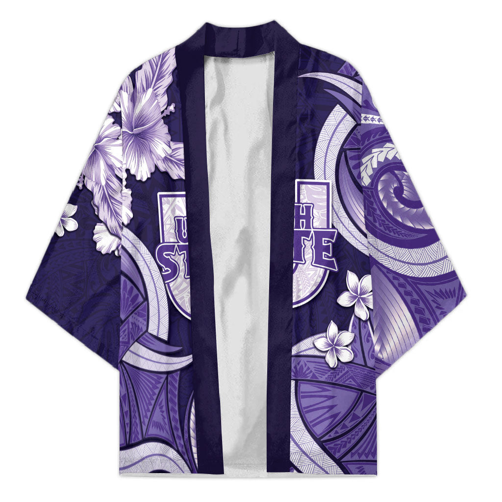 Utah State Polynesian Heritage Kimono Floral Tribal Pattern Tropical Flowers LT05 Unisex Purple - Polynesian Pride