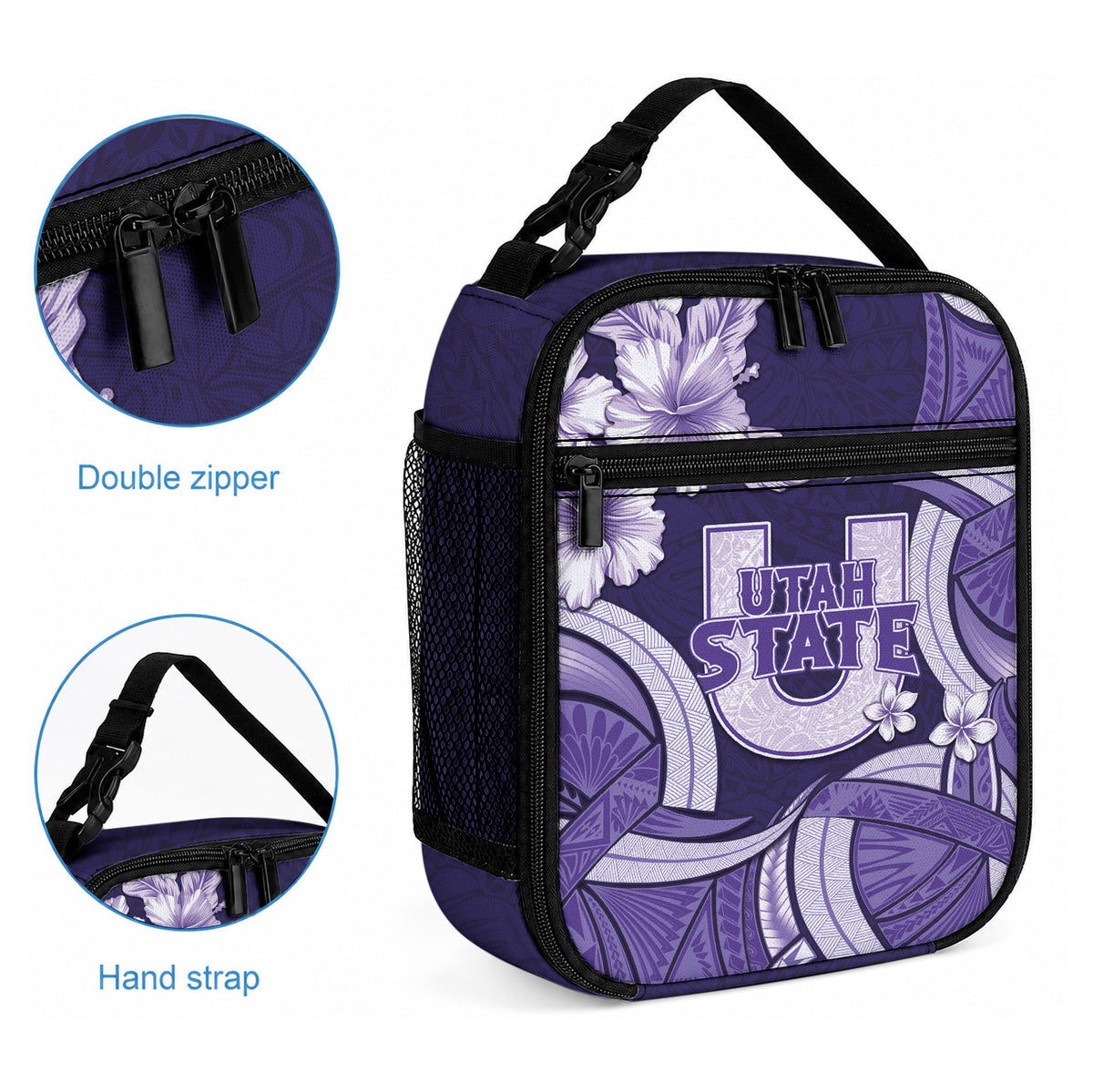 Utah State Polynesian Heritage Lunch Bag Floral Tribal Pattern Tropical Flowers LT05 - Polynesian Pride