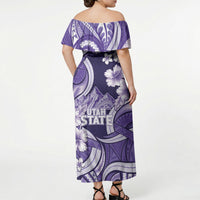 Utah State Polynesian Heritage Off Shoulder Maxi Dress Floral Tribal Pattern Tropical Flowers LT05 - Polynesian Pride