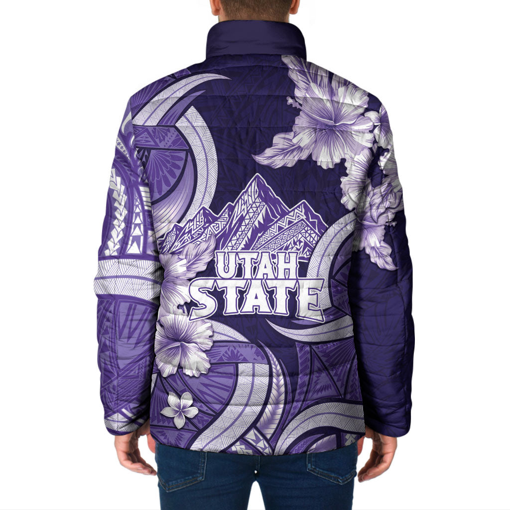 Utah State Polynesian Heritage Padded Jacket Floral Tribal Pattern Tropical Flowers LT05 - Polynesian Pride