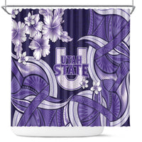Utah State Polynesian Heritage Shower Curtain Floral Tribal Pattern Tropical Flowers LT05 Purple - Polynesian Pride