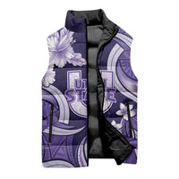 Utah State Polynesian Heritage Sleeveless Puffer Jacket Floral Tribal Pattern Tropical Flowers LT05 - Polynesian Pride