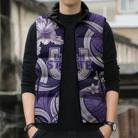 Utah State Polynesian Heritage Sleeveless Puffer Jacket Floral Tribal Pattern Tropical Flowers LT05 - Polynesian Pride