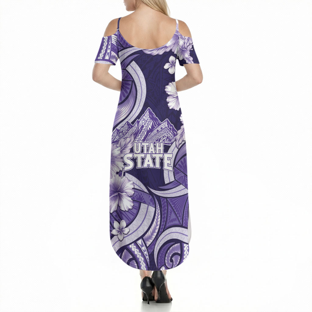 Utah State Polynesian Heritage Summer Maxi Dress Floral Tribal Pattern Tropical Flowers LT05 - Polynesian Pride