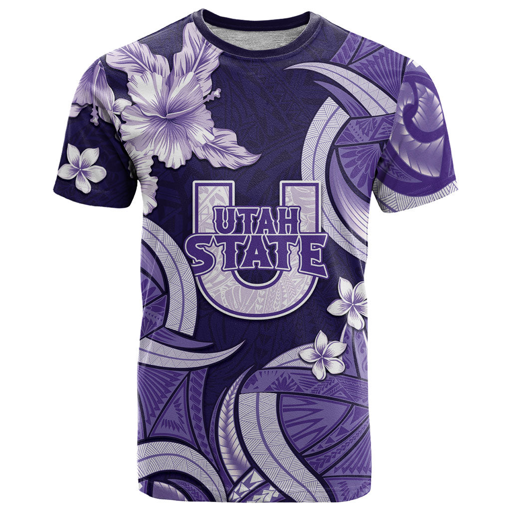 Utah State Polynesian Heritage T Shirt Floral Tribal Pattern Tropical Flowers LT05 Purple - Polynesian Pride
