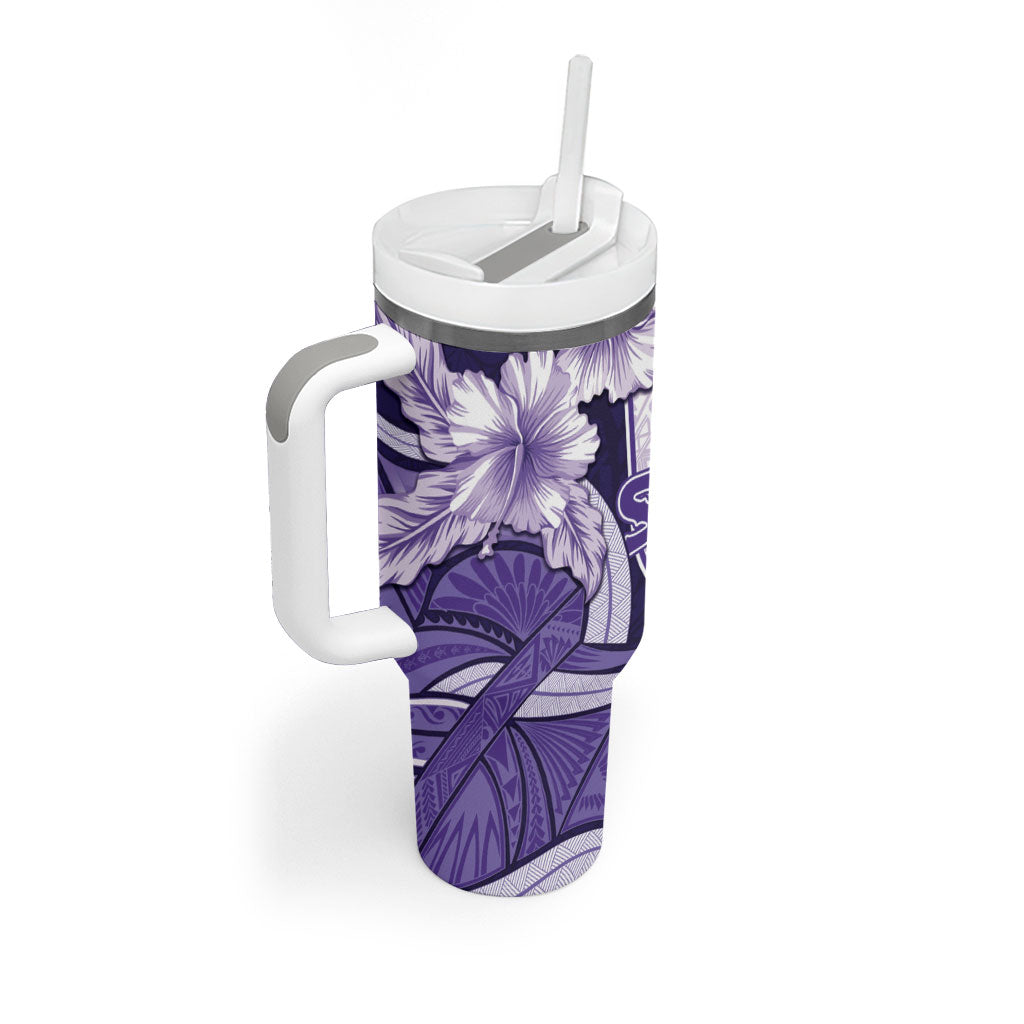 Utah State Polynesian Heritage Tumbler With Handle Floral Tribal Pattern Tropical Flowers LT05 - Polynesian Pride