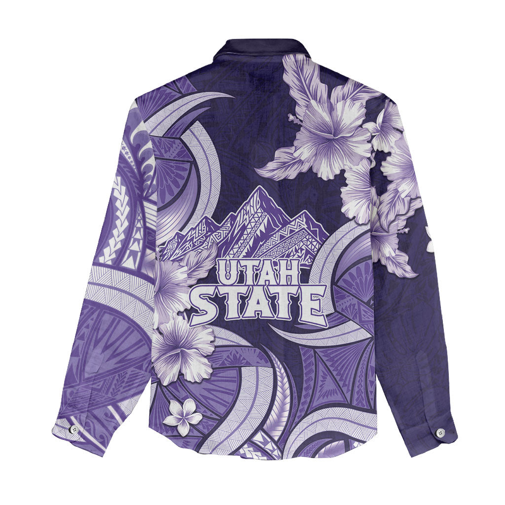 Utah State Polynesian Heritage Women Casual Shirt Floral Tribal Pattern Tropical Flowers LT05 - Polynesian Pride