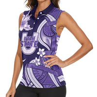 Utah State Polynesian Heritage Women Sleeveless Polo Shirt Floral Tribal Pattern Tropical Flowers LT05 - Polynesian Pride
