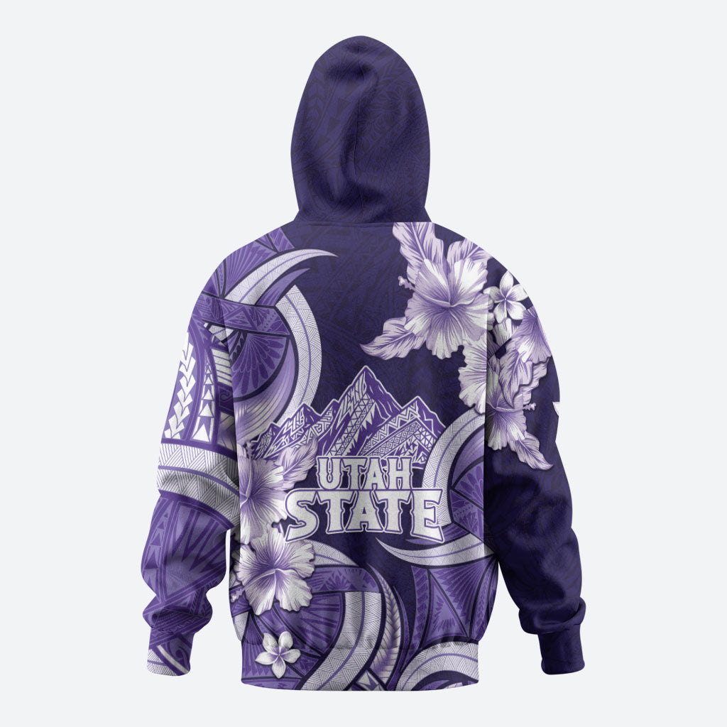Utah State Polynesian Heritage Zip Hoodie Floral Tribal Pattern Tropical Flowers LT05 - Polynesian Pride