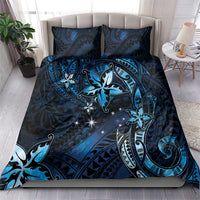 Hawaii Makahiki Season Bedding Set Floral Tribal Tattoo Blue Galaxy LT05 - Polynesian Pride