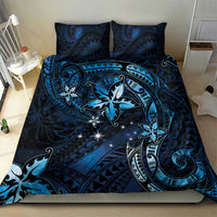 Hawaii Makahiki Season Bedding Set Floral Tribal Tattoo Blue Galaxy LT05 - Polynesian Pride