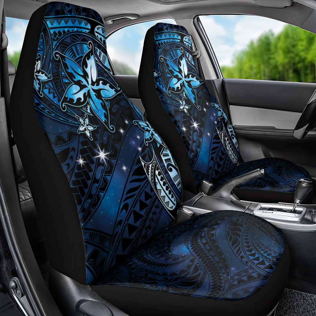 Hawaii Makahiki Season Car Seat Cover Floral Tribal Tattoo Blue Galaxy