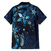 Hawaii Makahiki Season Family Matching Tank Maxi Dress and Hawaiian Shirt Floral Tribal Tattoo Blue Galaxy LT05 - Polynesian Pride